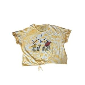 ✨Disney Lion King Hakuna Matata Tie-Front T-Shirt Yellow - Women's 4X